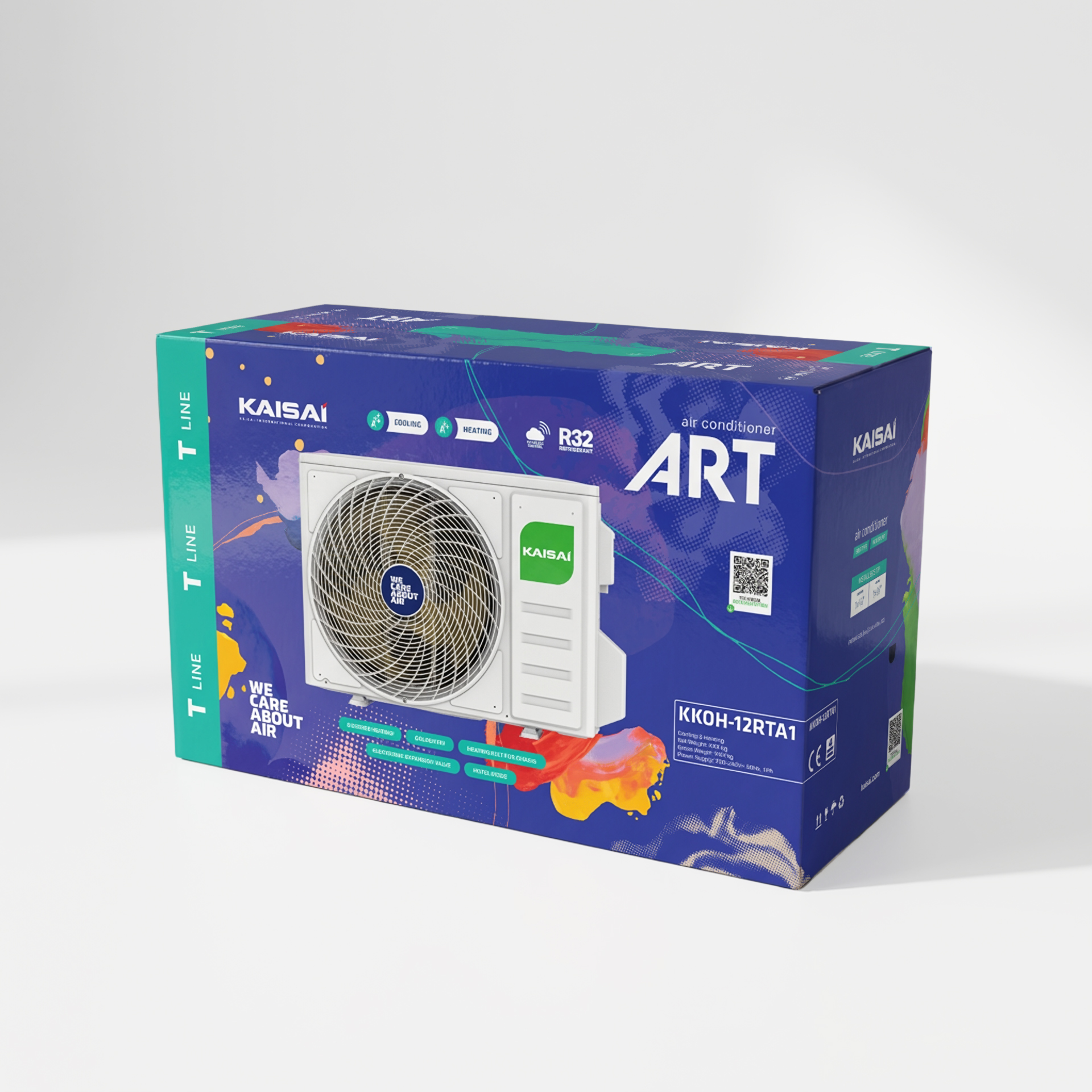 Aer condiționat KAISAI -ART, KKWF-09RTA1- KKOH-09RTA1, 9000BTU, negru, R32, A+++/A++, modul Wi-Fi inclus, 230V - imagine 2